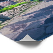 Poster Village de Springtime au Japon (Coin)