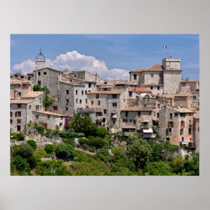 Poster Village de Tourrettes-sur-Loup en France Carte pos