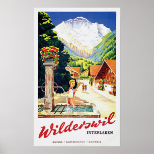 Poster Village de Wilderswil, Interlaken, Suisse