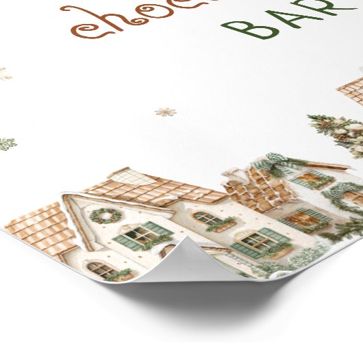 Poster Village d'hiver Réchauffez-vous au Hot Chocolate B (Coin)