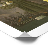 Poster Village d'Irlande, croix celtique, voyage vintage (Coin)