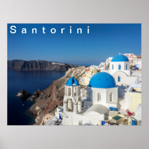 Poster Village d'Oia à Santorin