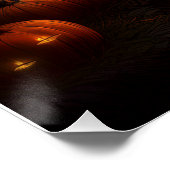 Poster Village éffrayant D'Halloween Avec Croc Peur (Coin)