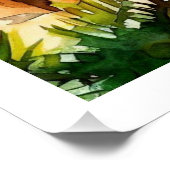 POSTER VILLAGE EN BRIQUE D'ARCHITECTURE ANCIENNE COULEUR  (Coin)