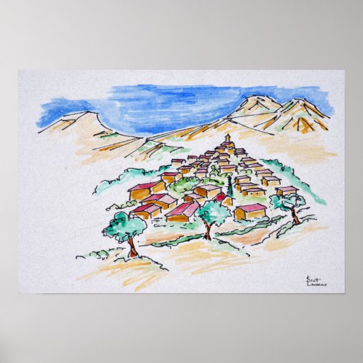 Poster Village en Provence, France (Devant)