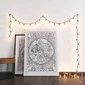 Poster Village Gnome Mandala Couleur adulte
