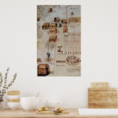 Poster Village indien de Secoton (Cuisine)