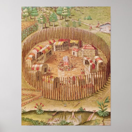 Poster Village indien fortifié, de Brevis (Devant)