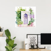 Poster Village marocain Watercolor Boho (Bureau à domicile)