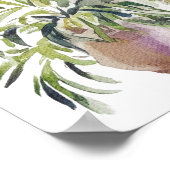 Poster Village marocain Watercolor Boho (Coin)