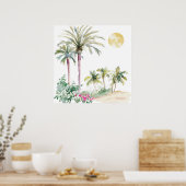 Poster Village marocain Watercolor Boho (Cuisine)