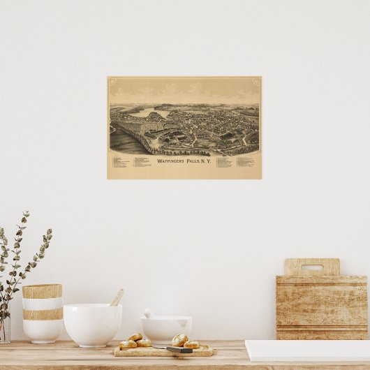 Poster Village of Wappingers Falls Town Map (Cuisine)