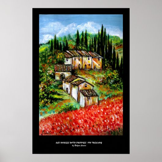 POSTER VILLAGE RUSTIQUE ANTIQUE EN TOUSCANE (Devant)