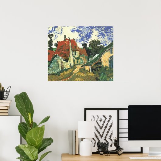 Poster Village Street à Auvers par Vincent van Gogh (Bureau à domicile)
