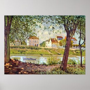 Poster Village sur les bords de Seine par Alfred Sisley