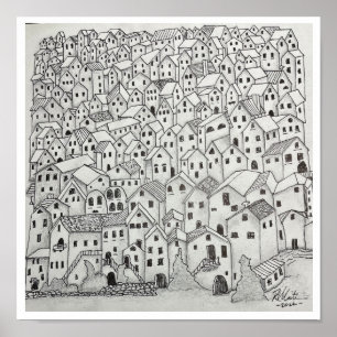 Poster Village toscan