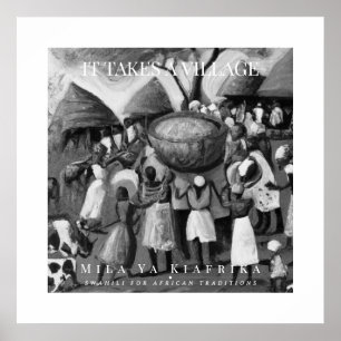 Poster Village tribal africain