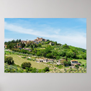 Poster Village typique traditionnel en Toscane - Italie