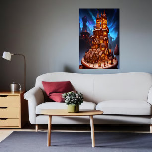 Poster Village unique cool de pain d'épices   Art AI