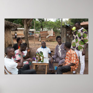 Poster Villager drinking palm wine