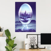 Poster Ville à l'intérieur d'une bulle de verre | AI Art  (Bureau à domicile)