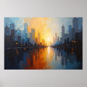 Poster Ville au coucher du soleil (Devant)
