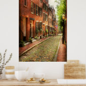 Poster Ville - Boston MA - Acorn Street (Cuisine)