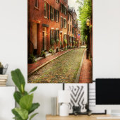 Poster Ville - Boston MA - Acorn Street (Bureau à domicile)