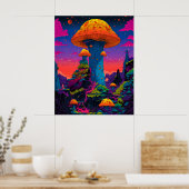 Poster Ville champignon (Cuisine)