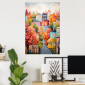 Poster Ville colorée (Bureau à domicile)