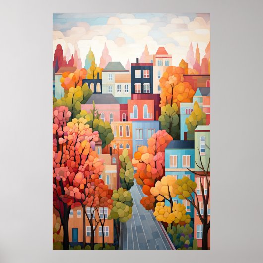 Poster Ville colorée (Devant)