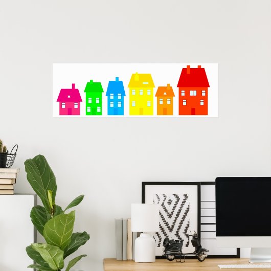 Poster Ville colorée (Bureau à domicile)