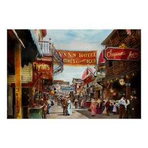 Poster Ville - Coney Island NY - Bowery Beer 1903