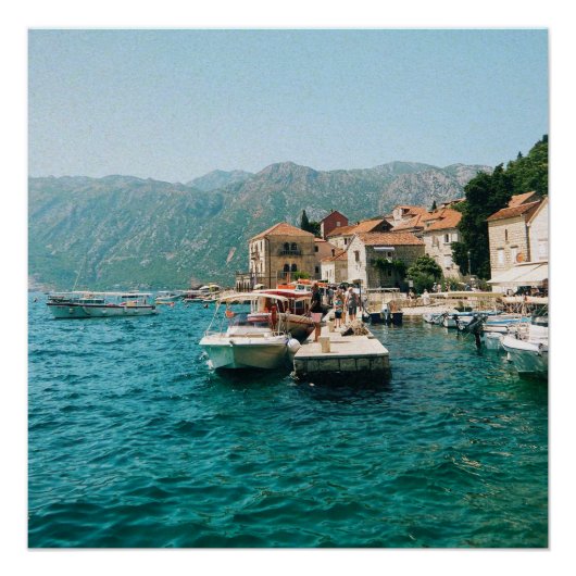 Poster Ville côtière de Perast, Monténégro (Devant)