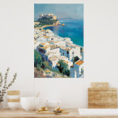 Poster ville côtière espagnole  (Cuisine)