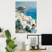 Poster ville côtière espagnole  (Bureau à domicile)