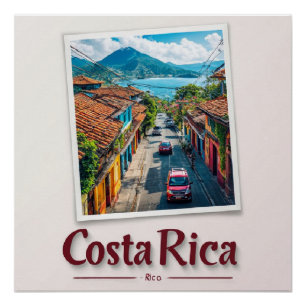 Poster Ville côtière tropicale du Costa Rica