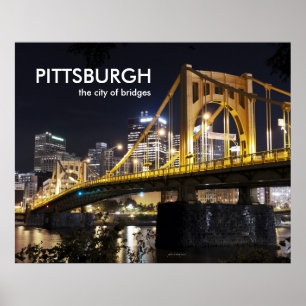Poster Ville d'affiche de ponts