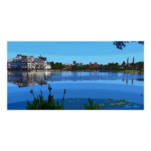 Poster Ville de Celebration Florida et lac