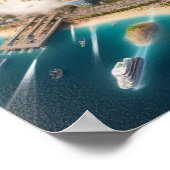 Poster Ville de chute d'eau inversée (Coin)