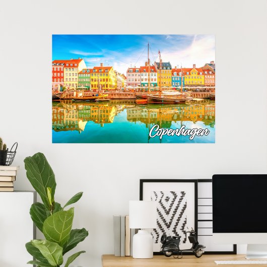 Poster Ville De Copenhague, Danemark (Bureau à domicile)