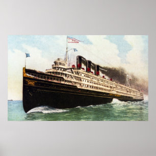 Poster Ville de Detroit Passenger Liner