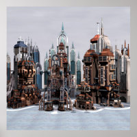 Ville de fantasy futuriste Art de la skyline de sc