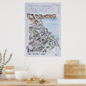 Poster Ville de Fira | Île de Santorin, Grèce (Cuisine)