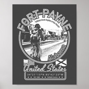 POSTER VILLE DE FORT PAYNE - ETAT D'ALABAMA
