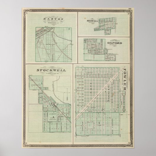 Poster Ville de Fowler, Benton Co (Devant)