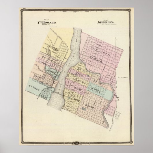 Poster Ville de Ft Howard, ville de Green Bay (Devant)