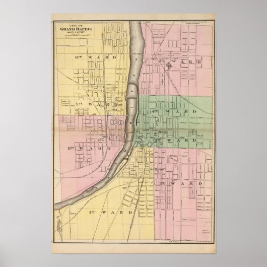 Poster Ville de Grand Rapids, comté de Kent (Devant)