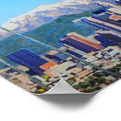 Poster Ville de Los Angeles California Skyline et Mountai (Coin)