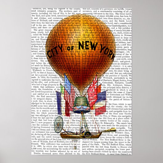 Poster Ville de New York Hot Air Balloon (Devant)